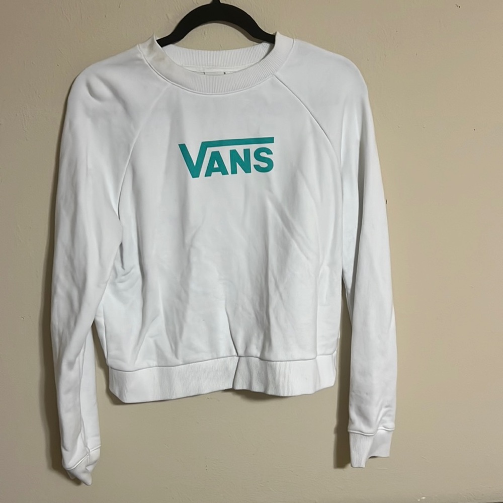 White, Vans, crew neck, XS